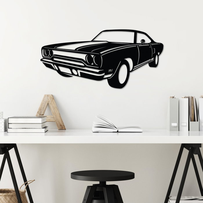 Wallity Plymouth GTX Escultura de pared metálica en Negro